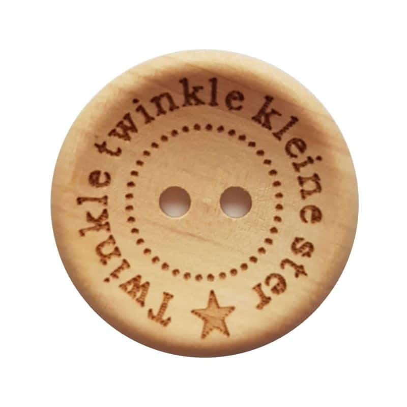 Knoop Twinkle twinkle kleine ster 25mm. Kaart a 3 stuks