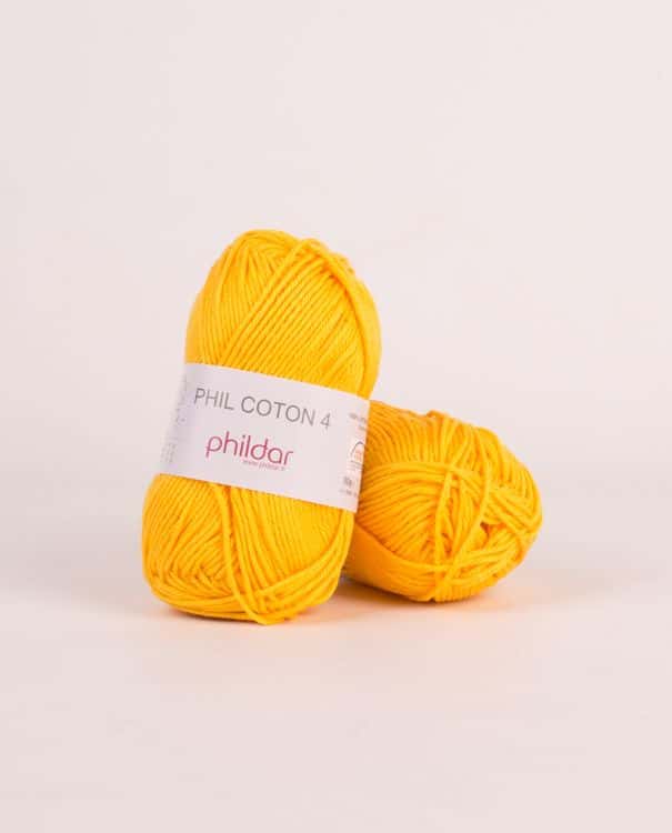 Phildar Phil Coton 4 kleur 2317 Jaune D OR www.handwerkwebshop.nl