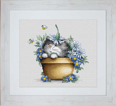 Borduurpakket Luca-S Kitten in Flowers B1048
