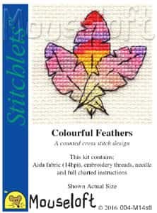 Mouseloft borduurpakketje Colourful Feathers ml-004-m14