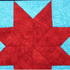 Transparante Quiltstempel Eight point star, Half square 1.5 / 2 inch  Le Moyne Star
