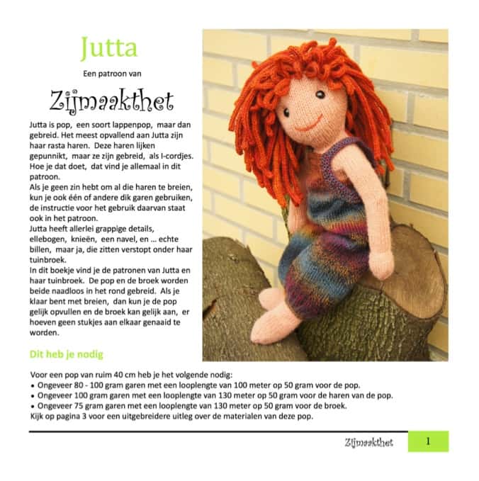 Patronenboekje Zij maakt het Jutta