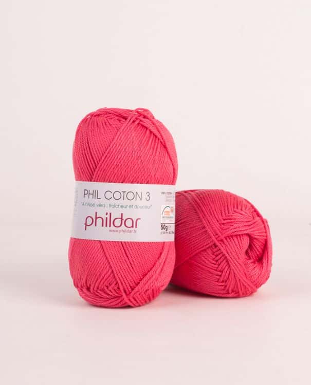 Phildar Phil Coton 3 kleur 2275 Pink www.handwerkwebshop.nl