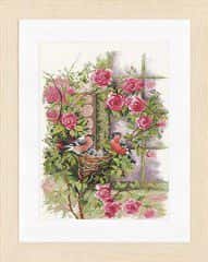 Vervaco vogelnestje in rose bloemen Mylene de Kleyn 34808 pn-0008020