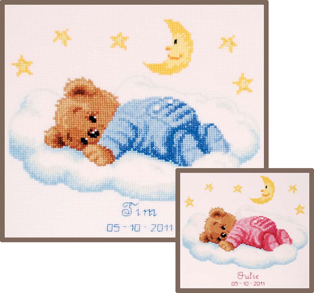 TELPAKKET KIT SLAPENDE BEERTJES Art nr. PN-0011815 22 x 20 cm