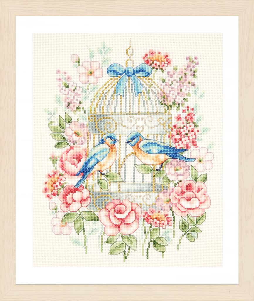 TELPAKKET KIT KLEURRIJKE VOGELS 23 x 29 cm 