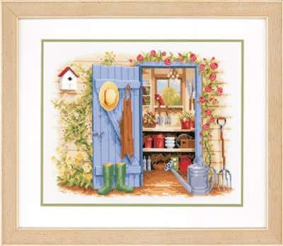 Vervaco telpakket kit  mijn tuinhuisje 32 x 26 cm 