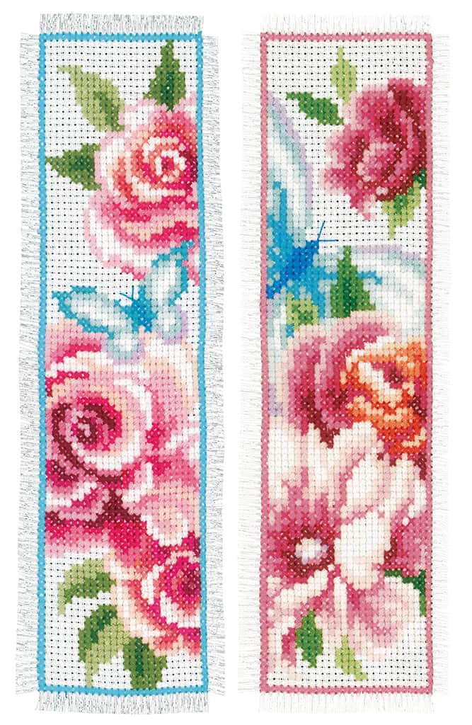 BLADWIJZER KIT BLOEMEN EN VLINDERS SET VAN 2 6 x 20 cm 