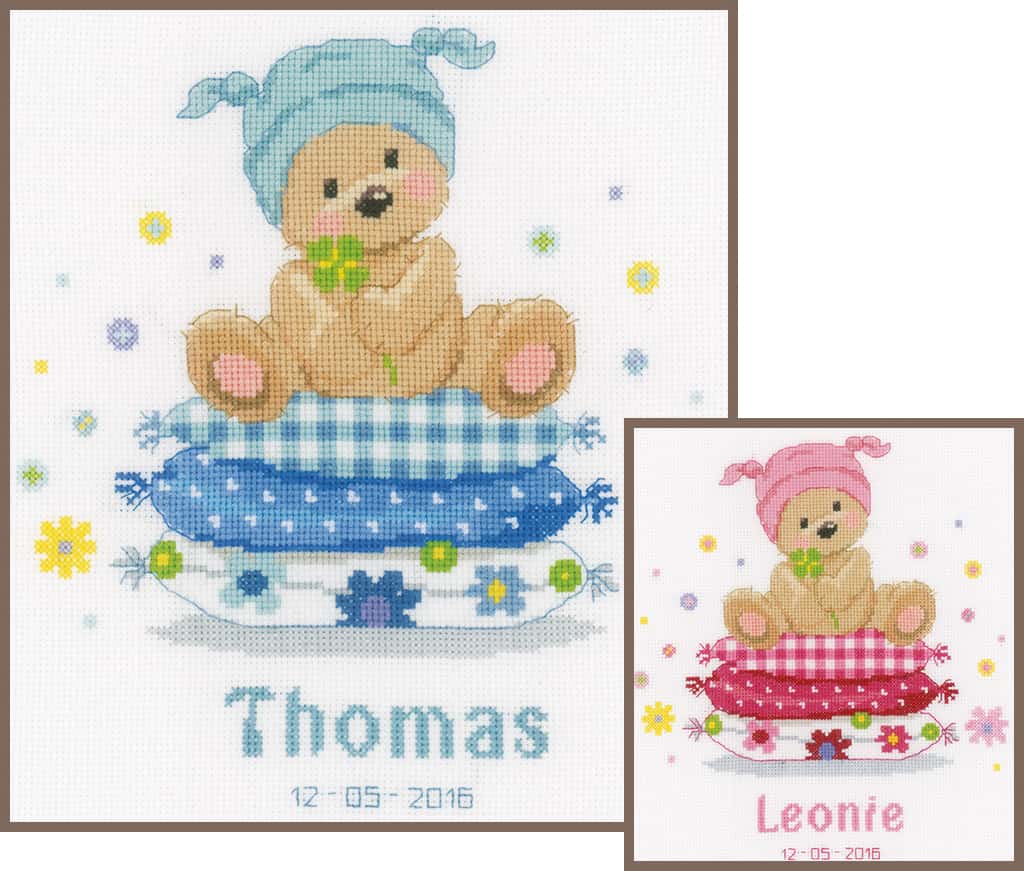 TELPAKKET KIT BEERTJE OP KUSSEN 36 x 33 cm