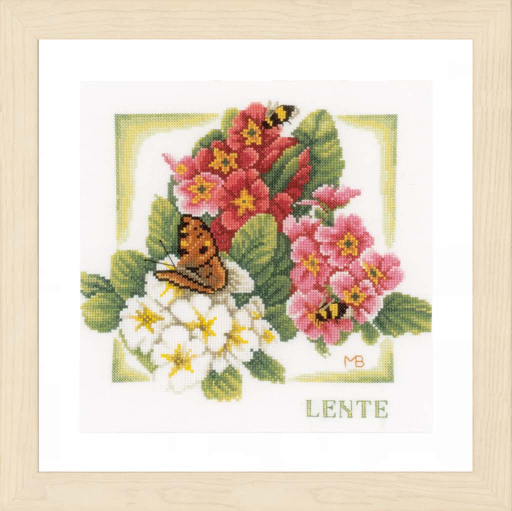 Borduurpakket Lanarte Marjolein Bastin telpakket Lente 25 x 25 cm