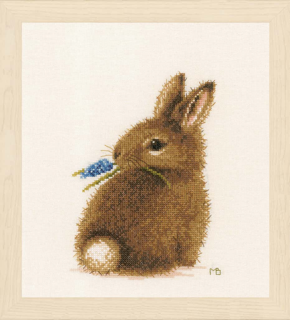 Borduurpakket Lanarte kit konijntje Bunny 16 x 21 cm