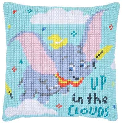 KRUISSTEEKKUSSEN KIT DISNEY DUMBO UP IN THE CLOUDS 40 x 40 cm