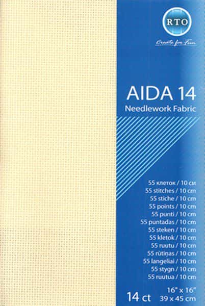 RTO borduurstof Aida 14 count (5.5 kr/cm) ecru 39x45 cm RTO-A14-264