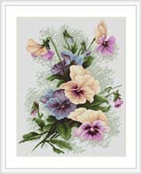 Broderie Pansies 21,5 x 27,5 cm