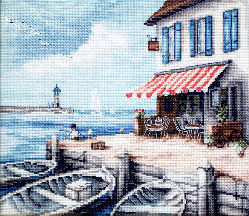 Borduurpakket Leti stitch Sea Port 26x22 cm