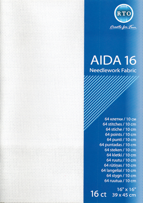 Aida borduurstof 39 x 45 cm 6.4 st op 1 cm wit RTO-A16-100