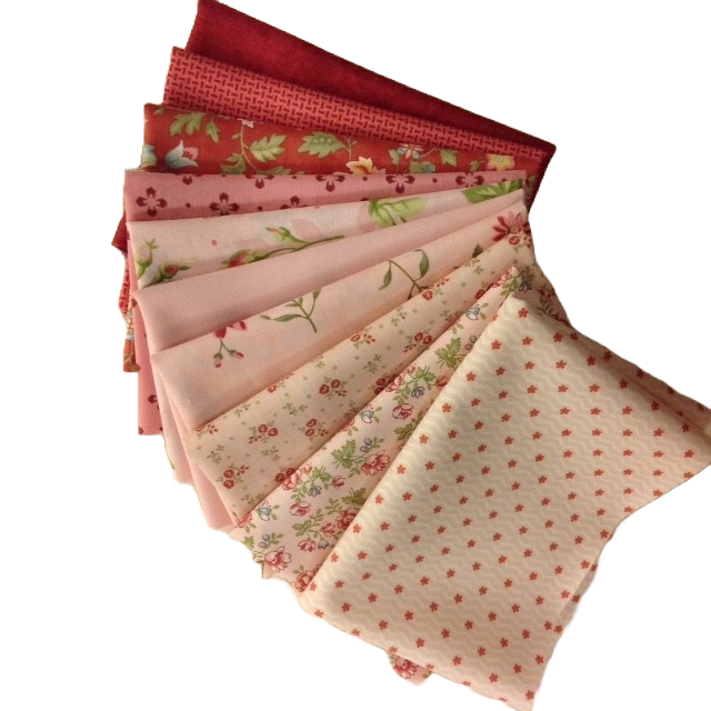 Stofsetje roze roosjes