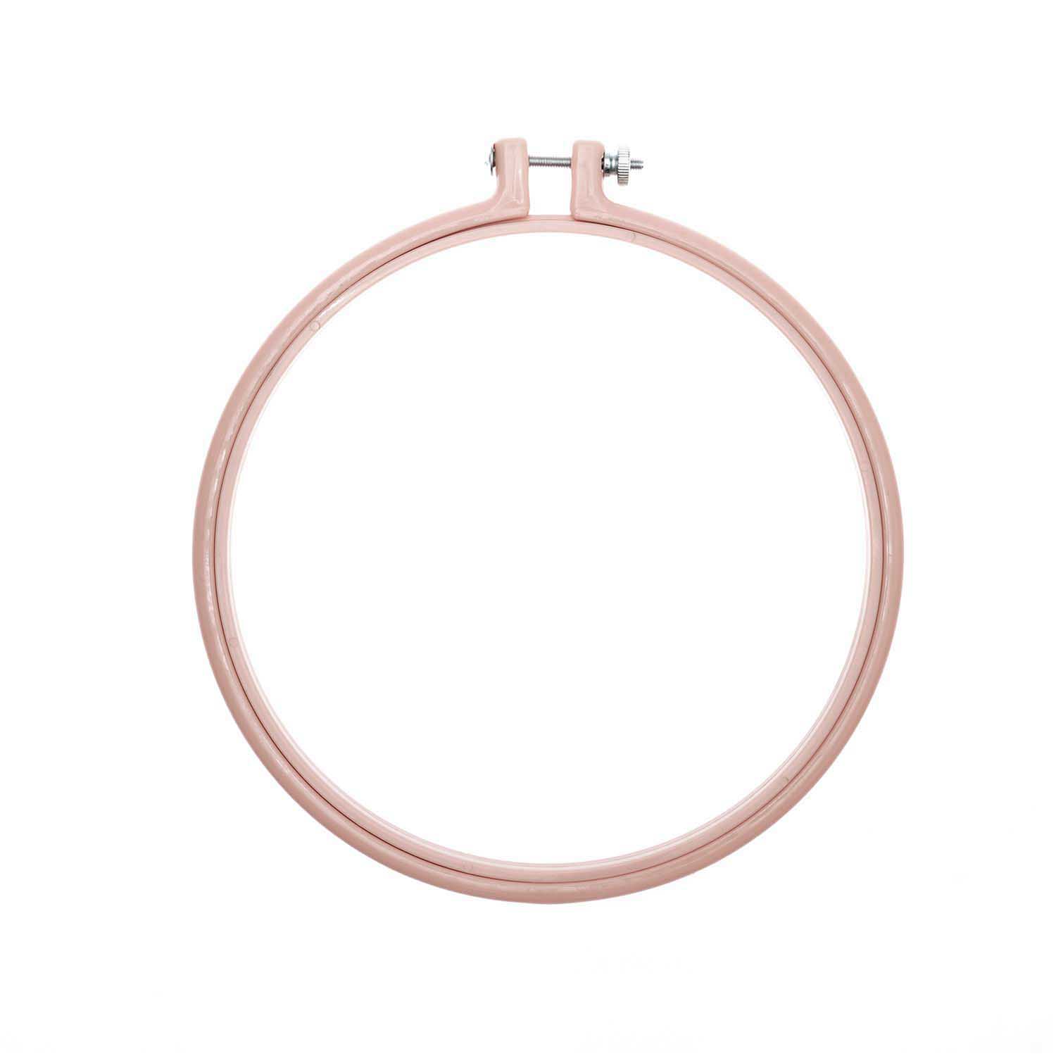 Rico Borduurring kunststof roze 17,8 cm