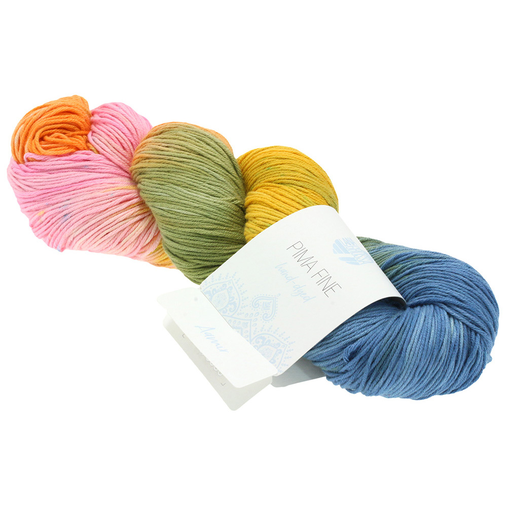 Lana Grossa Pima Fine hand-dyed kleur 702 Aamir