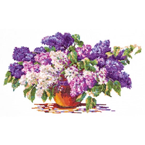 Borduurpakket Lilac bouquet 40 x 23 cm