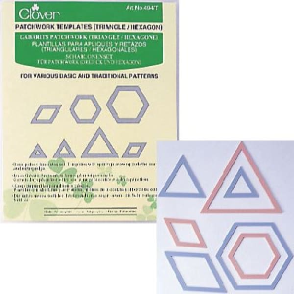 Clover patchwork templates triangels-hexagons