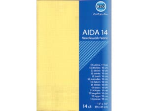Aida borduurstof 39x45 cm 5.5 st op 1 cm geel