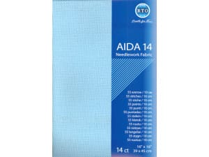 Aida borduurstof 39x45 cm 5.5 st op 1 cm licht blauw