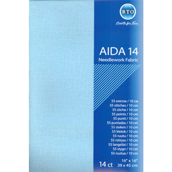 Aida borduurstof 39x45 cm 5.5 st op 1 cm licht blauw