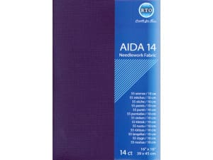 Aida borduurstof 39x45 cm 5.5 st op 1 cm Donker blauw