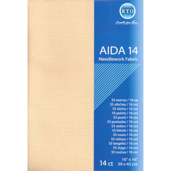 Aida borduurstof 14 ct 39x45 cm Beige