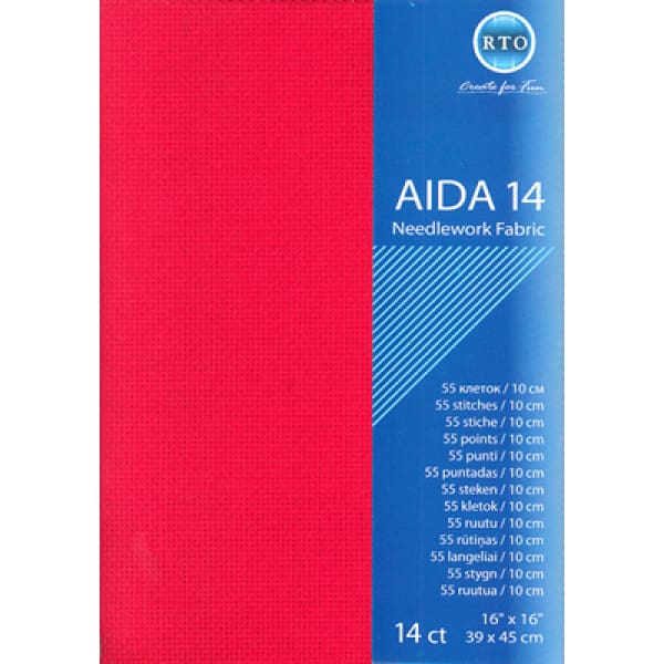 Aida borduurstof 39x45 cm 5.5 st op 1 cm rood