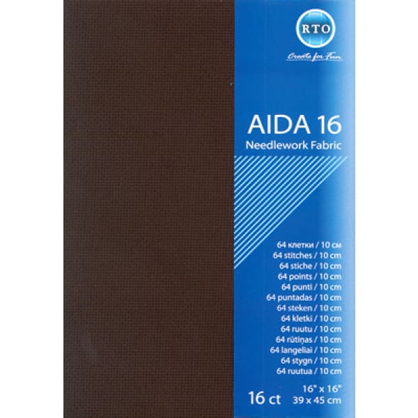 Aida borduurstof 39x45 cm 6,4 st op 1 cm zwart RTO-A16-095