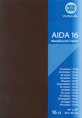 Aida borduurstof 39x45 cm 6,4 st op 1 cm zwart RTO-A16-095
