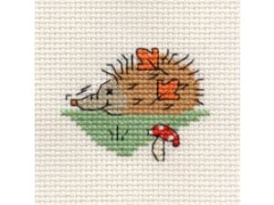 Mini Borduurpakketje ( 6 x 6 cm ) Snuffling Hedgehog - Mouseloft
