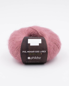 Phil Mohair Soie Lurex Vieux Rose