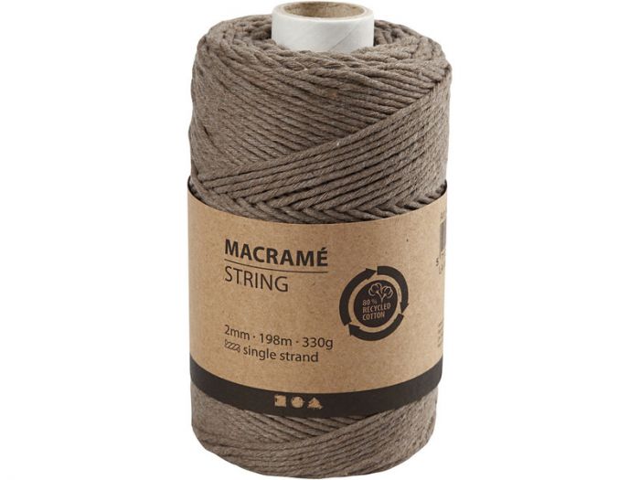 Macramé koord 2 mm kleur lichtbruin