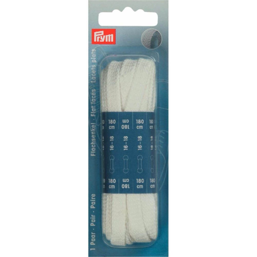 Prym platte veters 8 mm x 180 cm wit