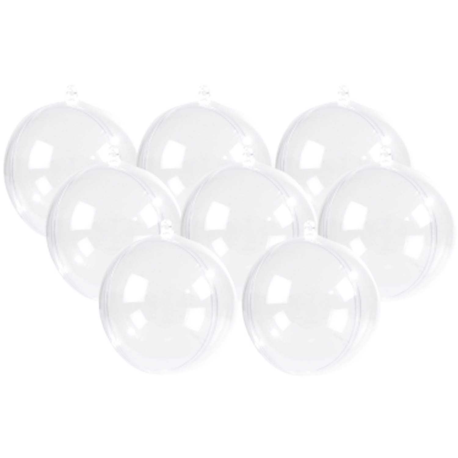 Kerstballen transparant 80 mm 8 stuks