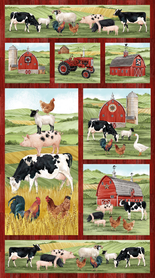 Quiltstof 110 cm breed Northcott HomeGrown Happines DP24357-24