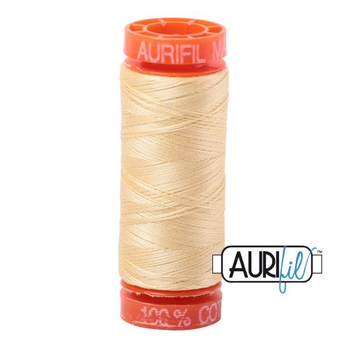 Aurifil Cotton Mako 50 kleur 2105 Yellow 200 meter