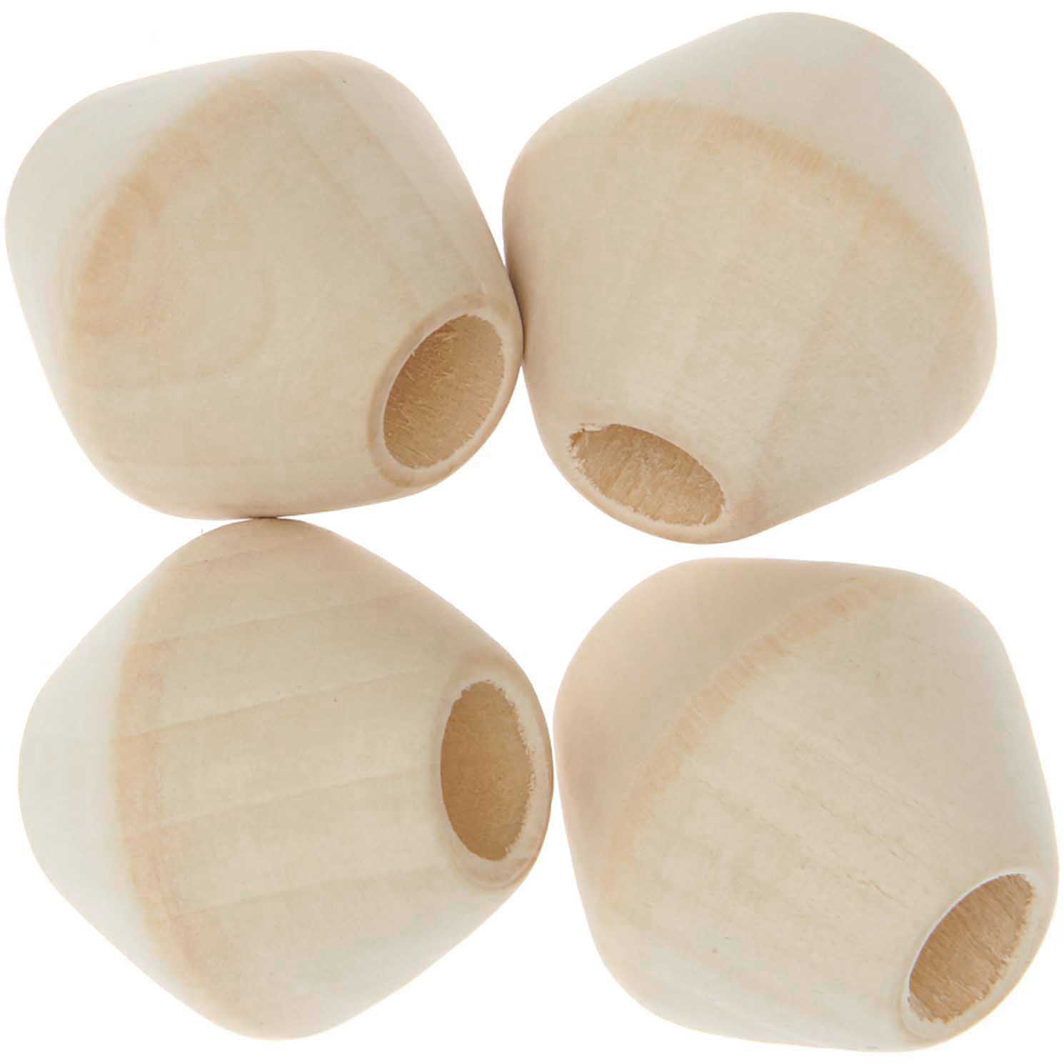 Macrame kralen hout naturel 30x30 mm 4 stuks