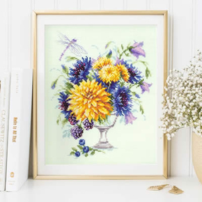BORDUURPAKKET SUMMER BOUGUET - MAGIC NEEDLE (CHUDO IGLA) 20 x 23 cm