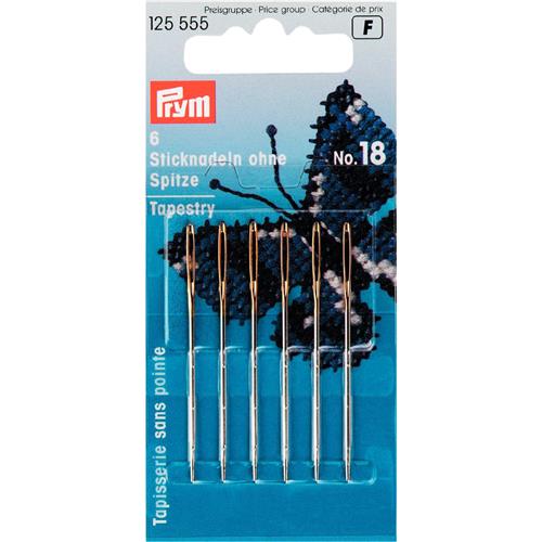 Prym F borduurnaalden No. 18 zonder punt staal 1/20x50mm 6 stuks