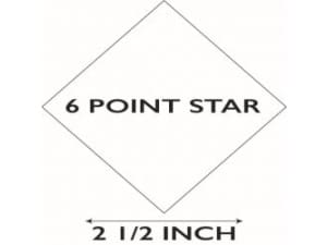 6 Point Star 2 1/2 inch 100 stuks