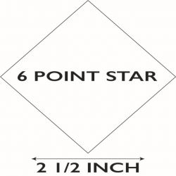 6 Point Star 2 1/2 inch 100 stuks