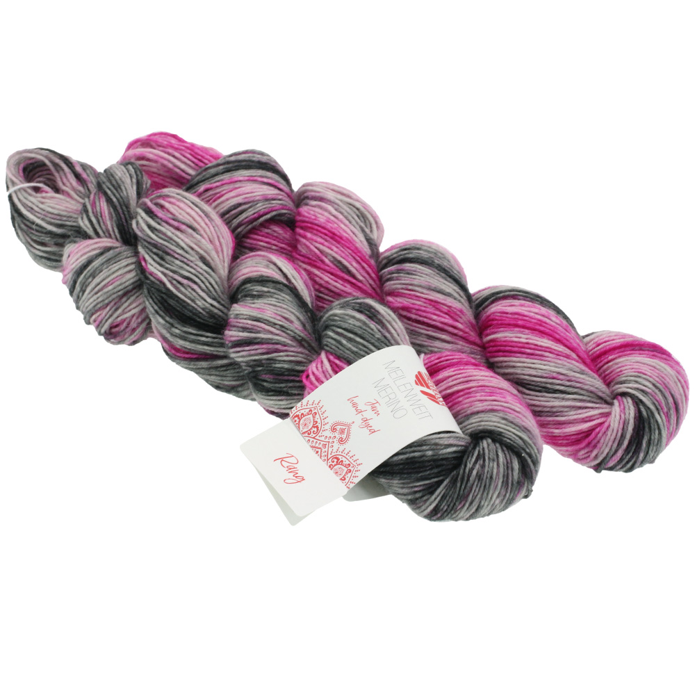 Lana Grossa Meilenweit Merino hand-dyed Jam 2x 50 gram kleur 1002 Rang