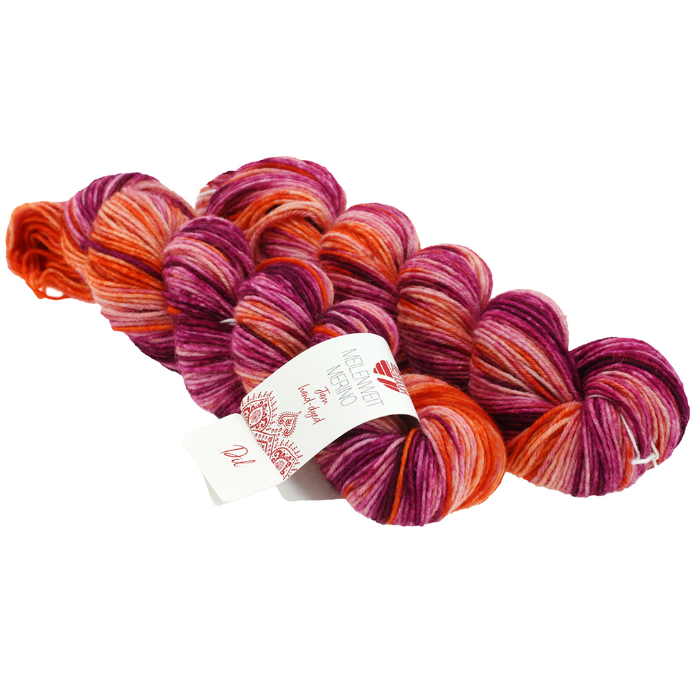 Lana Grossa Meilenweit Merino hand-dyed Jam 2x 50 gram kleur 1003 Dil