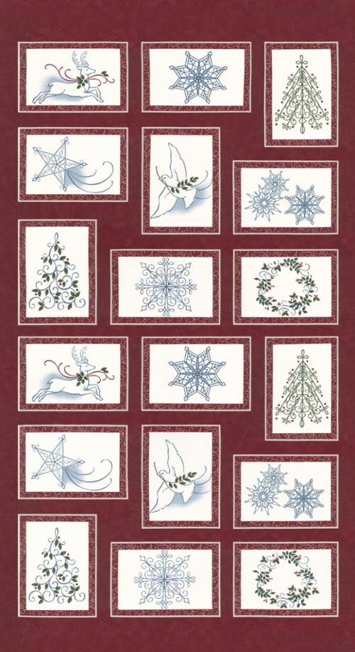 Quiltstof Moda Winter Flurries 155688014 kleur Berry