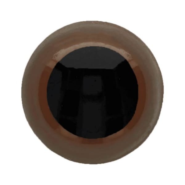 Veiligheidsogen bruin met zwarte iris 28 mm (paar)