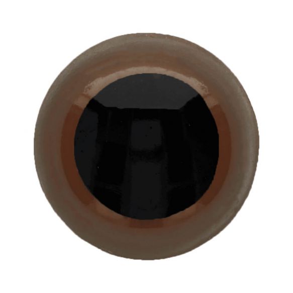 Veiligheidsogen bruin met zwarte iris 15 mm (paar)